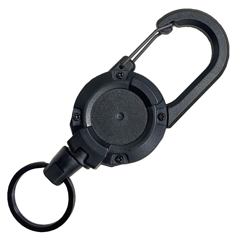 1Pcs Retractable Badge Reel Heavy Duty Clip Carabiner Keychain Portable Extendable Key Holder for Men Outdoor Bag Accessorie