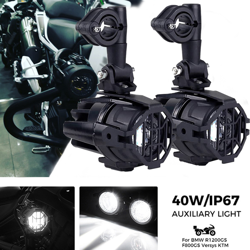 2 pçs 40w led lâmpada auxiliar 6000k super brilhante nevoeiro kits de luz condução lâmpadas led drl para motocicleta bmw k1600 r1200g