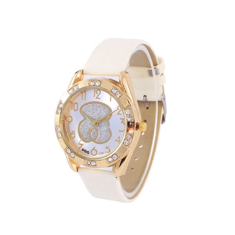 Montre Femme Luxe De Marque DQG marca mujer reloj impermeable cuero púrpura diamante dibujos animados Panda árabe relojes De cuarzo digitales