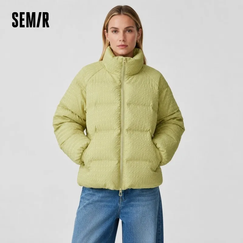 Abrigo de Plumón Texturizado Semir para Mujer, Manga Raglán, Invierno 2026, Corte Holgado, Cálido, 80 Fill Power, Suave, Cómodo, Informal, a la Moda