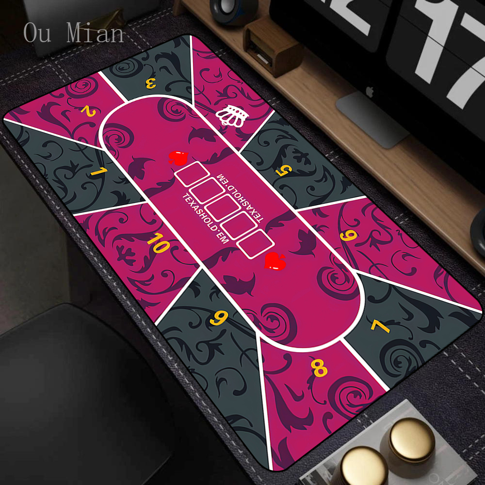 เท็กซัสโป๊กเกอร์ Mat ผ้าปูโต๊ะยางหนา Nonslip รูปแบบเกม Mat Tabletop Holdem สําหรับความบันเทิงภายในบ้านเกมกระดานห้อง