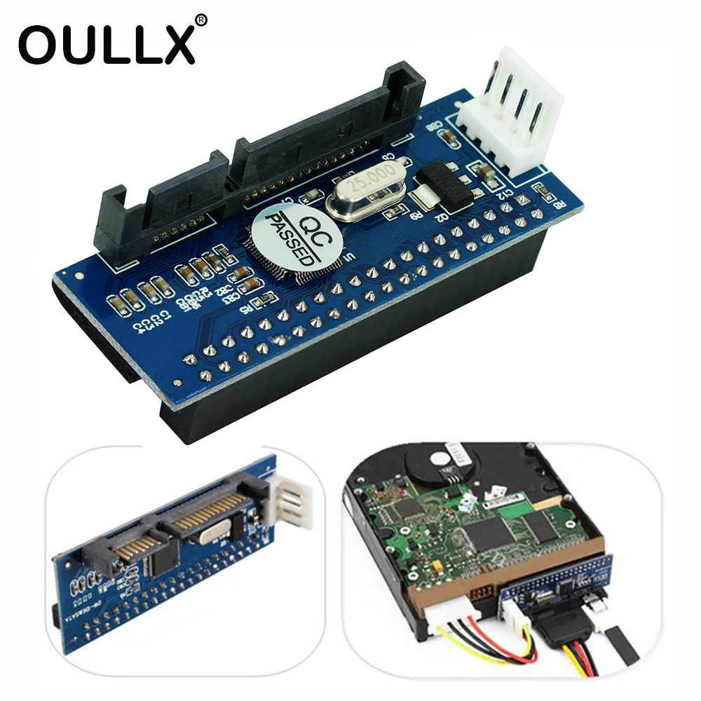 Adapter OULLX SATA IDE 40-pinowe złącze IDE na SATA Konwerter adaptera dysku twardego 3.5 HDD IDE/PATA z 7-pinowym kablem do transmisji danych SATA