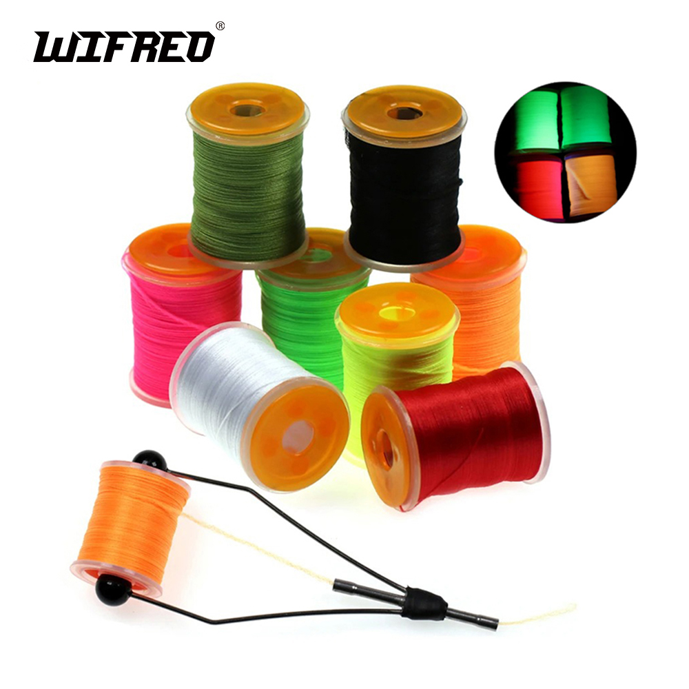 WIFREO 100 yardas 200D UV hilo de mosca grande Premium fuerte duradero atado de moscas carrete de hilo salmón moscas de lubina atado Material de hilo