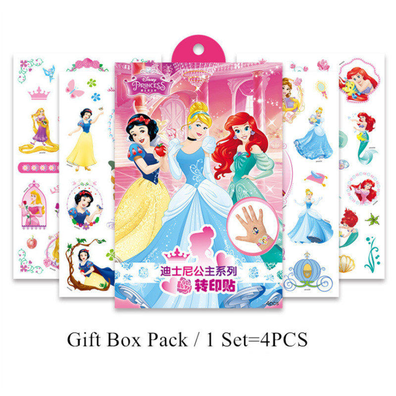 Disney niños tatuaje temporal pegatinas juguete princesa Frozen Minnie Mouse arte corporal impermeable coche sirena tatuaje pegatinas niños