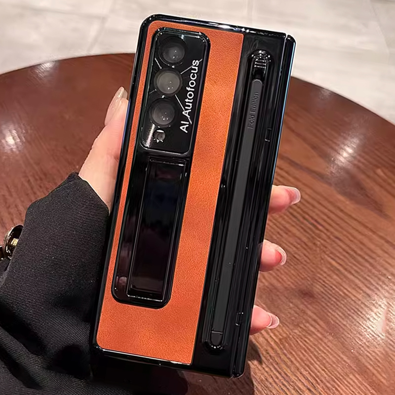 Роскошный чехол-подставка Luxur с держателем для S Pen для Samsung Z Fold 8 Ultra 8 Wide 7 6 5 4 5G, защитная пленка для экрана, противоударный чехол с отсеком для стилуса