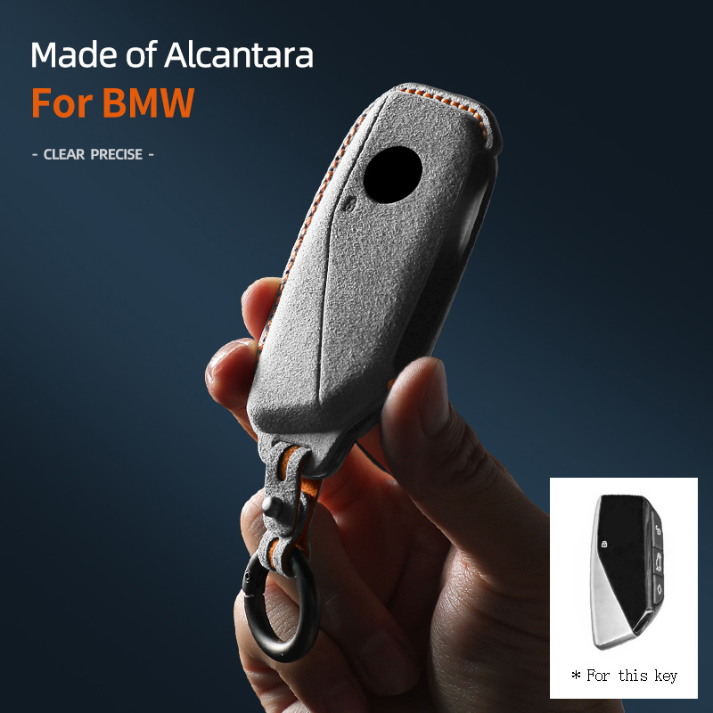 Alcantara Auto Schlüssel Fall Abdeckung Für BMW Serie 7 735 i740 Li X7 X1 U11 2023 I7 G07 LCI XM schlüsselbund Zubehör Schutz Shell