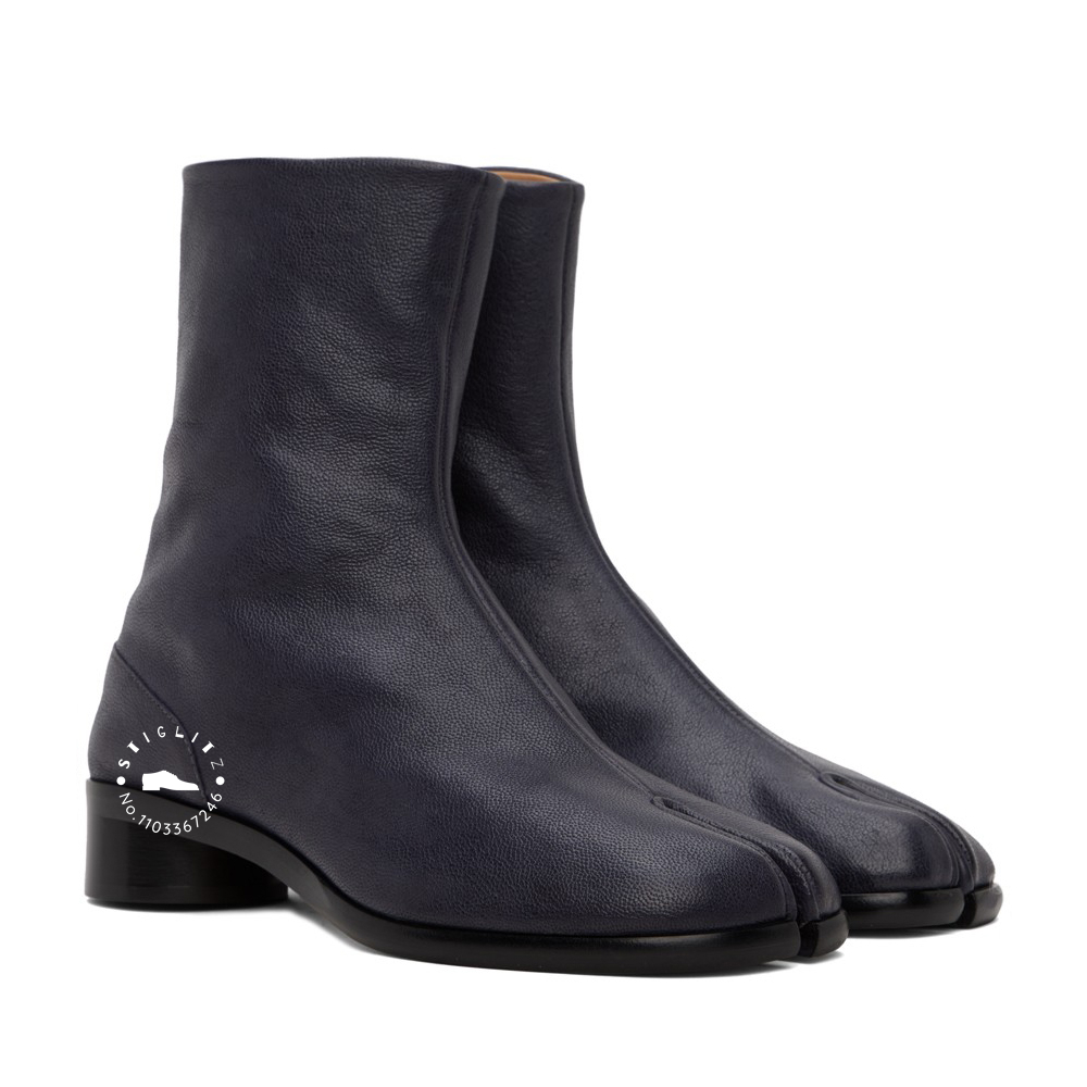 Sepatu bot pria, multi warna, ringkas, sepatu bot Tabi Booties, gesper, sepatu bot silinder hak tinggi, sepatu buatan tangan, sepatu gaya desainer klasik