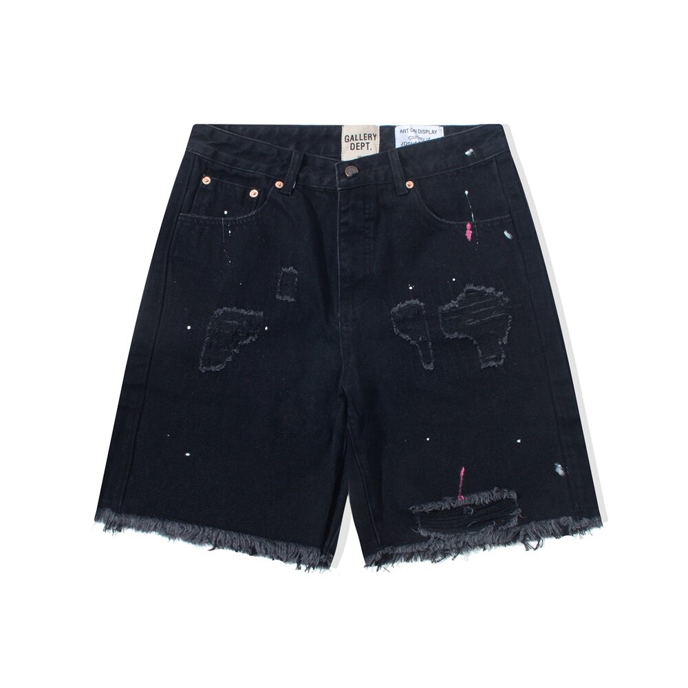 Celana Pendek Denim Gallery Dept Vintage Washed Old Ink Splash Knife Cut Damage Ripped Burr Trim