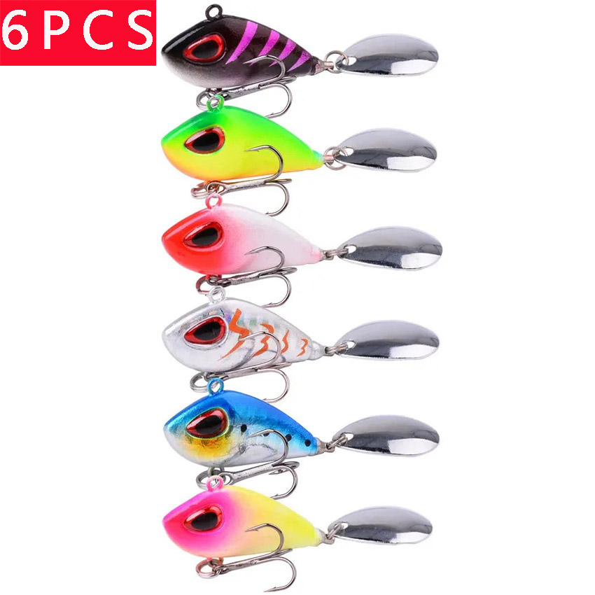 6 sztuk metalu Vib połowów Micro Spinnerbait Bass pstrąg Spinner Vibe tonący Spinner przynęty ostrze ogona Spin 6g 10g 17g 25g Sea Lure