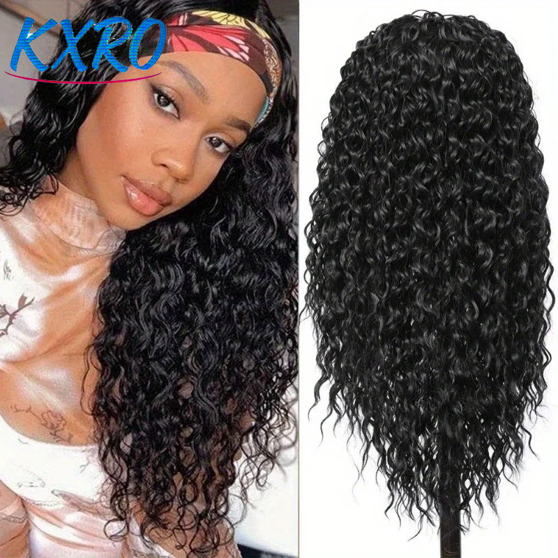 Deep Wave Curly Human Hair Wig Full Machine Made Half Wig Headband Wigs Curly Half Wigs Human Hair For Woman on Clearance Sale