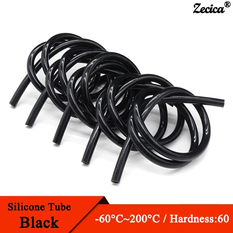 Manguera de goma de silicona negra de grado alimenticio, 1/5/10M, ID 0,5 1, 2, 3, 4, 5, 6, 7, 8, 9, 10, 12, 14, 16, 18, 20, 25, 32mm, tubo de silicona Flexible no tóxico