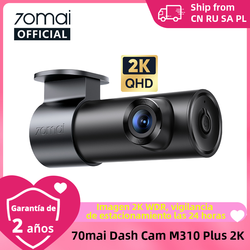 Cámara para Auto 70mai M310 Plus 2K 1440P 143 ° Cámara para Auto 70mai M310 Plus 2K con Visión Nocturna, Control por Voz Inteligente, Monitoreo de Estacionamiento 24H y FOV F1.55