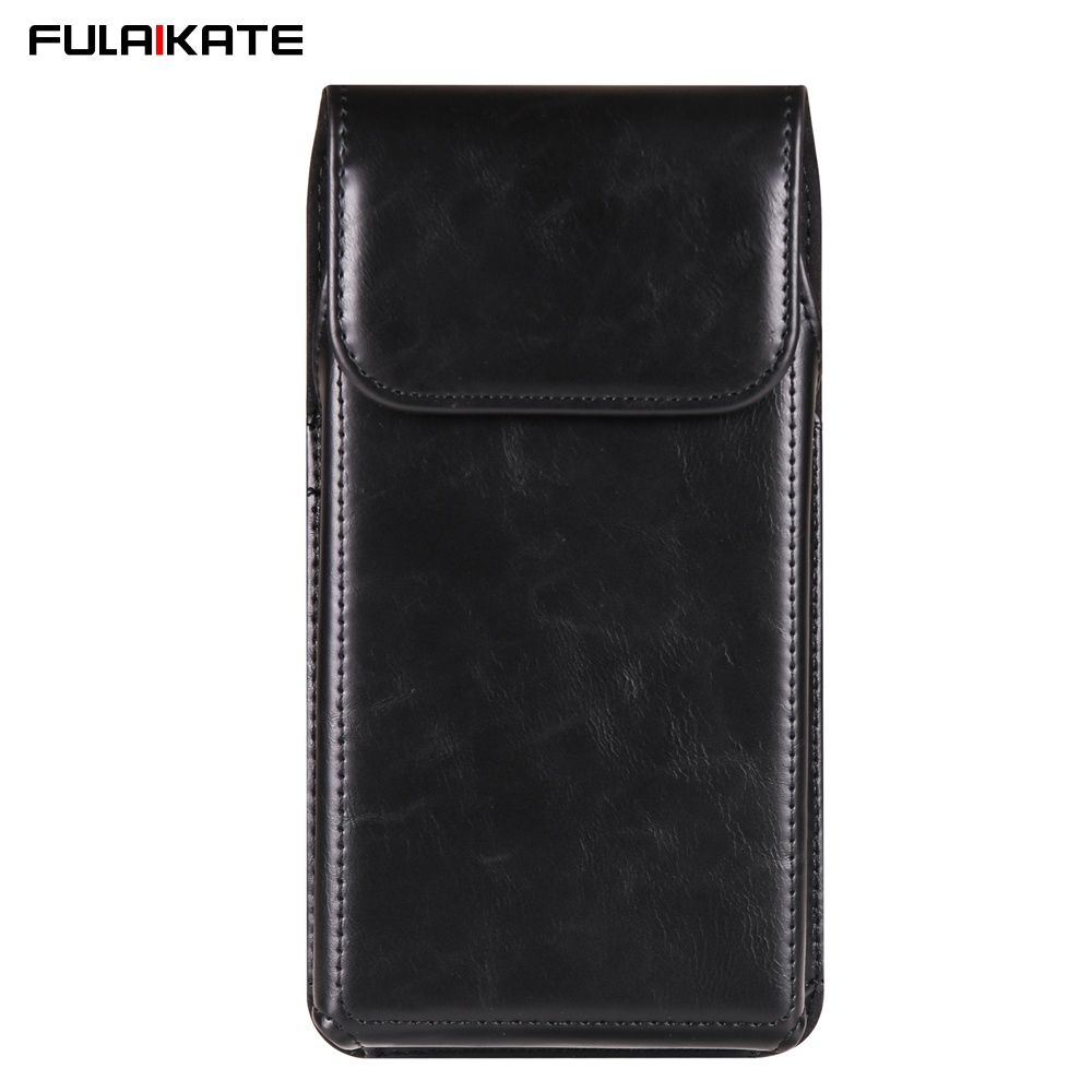 FULAIKATE 6,1"-7,2" Hochwertige Crazy Horse Vertikale Taille Handytasche für iPhone 14 Pro Max Herren Ledertasche für Samsung Note 23