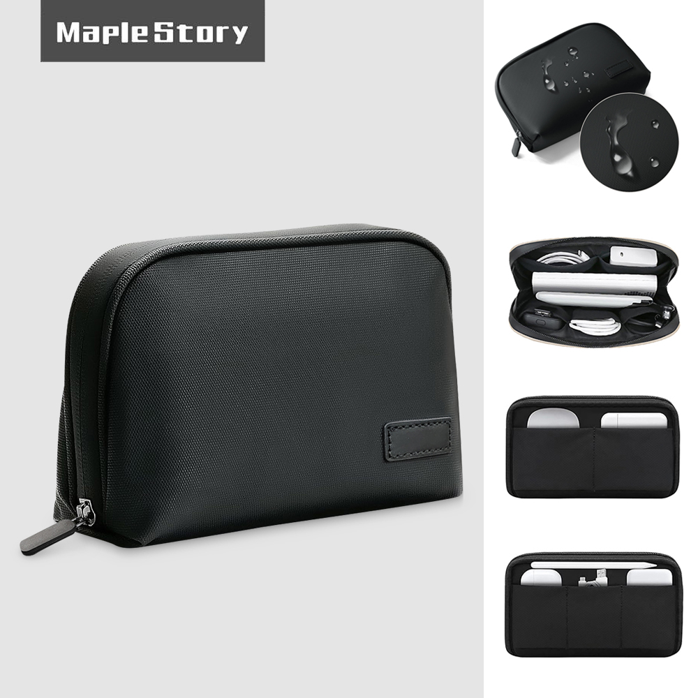 กระเป๋าเก็บสายเคเบิลกันน้ําดิจิตอลอิเล็กทรอนิกส์แบบพกพา USB Data Line Charger ปลั๊กกระเป๋าเดินทางกระเป๋าแต่งหน้า