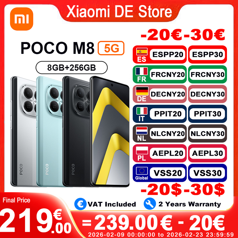 【Światowa premiera】Telefon komórkowy POCO M8 5G, wersja globalna, Snapdragon®  6 Gen 3 o rozdzielczości 50 MP, ekran AMOLED 6,77 cala z częstotliwością odświeżania 120 Hz, bateria 5520 mAh, ładowanie 45 W, NFC