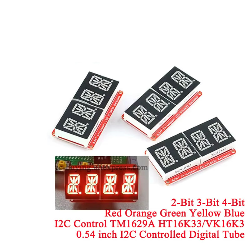 HT16K33 0.54 Inch 0.54‘’ 4 Bit Meter Digital Tube Module LED Display IIC I2C Control Meter 3.3V 5V for Arduino