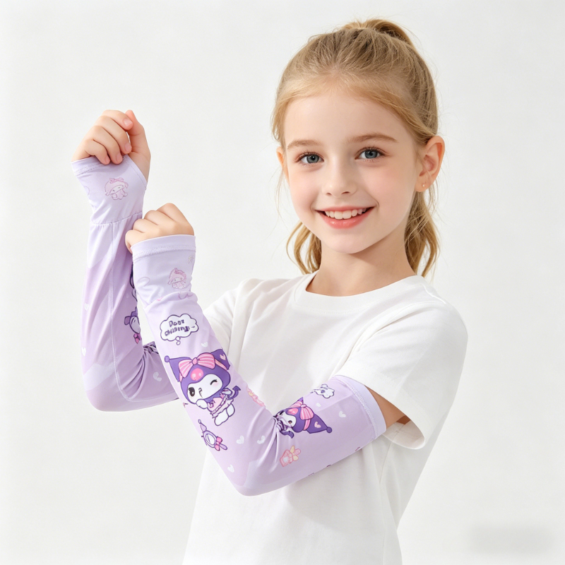 Mangas de Protección Solar para Niños, Protección UV para el Verano, Mangas de Seda de Hielo Sueltas y Transpirables para Niñas y Niños