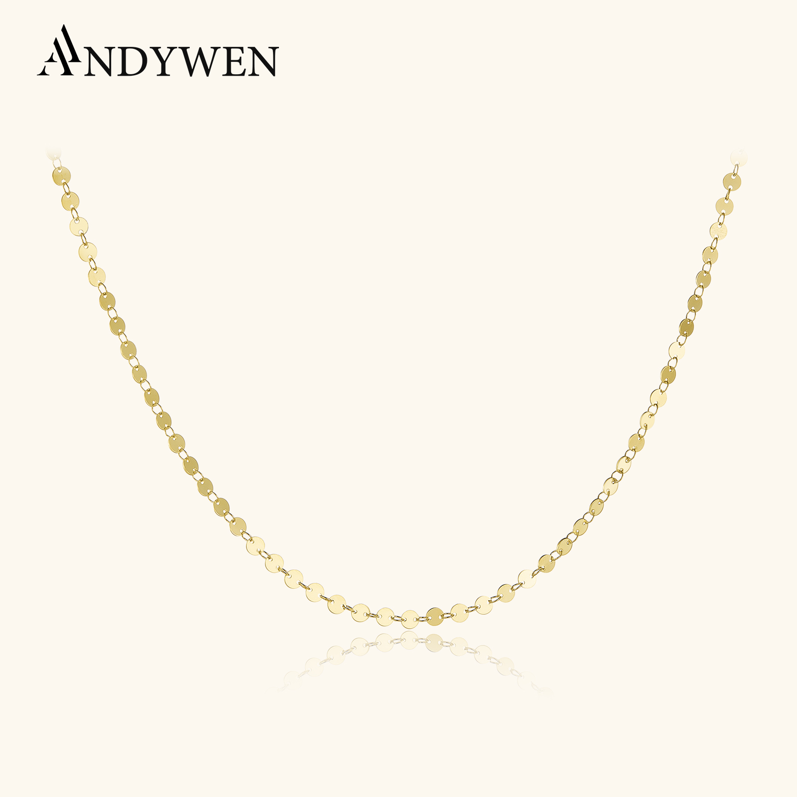 ANDYWEN-collar de plata de ley 925 con colgantes de monedas de 4mm, cadenas de lujo para mujer, joyería Punk de moda para boda europea