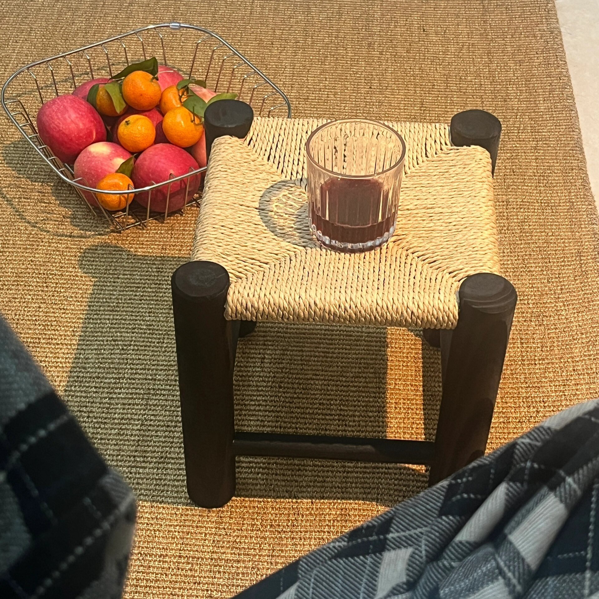 Chinese Summer Retro Rattan Stool - Low Profile Household Chair Sturdy Seat Practical Design