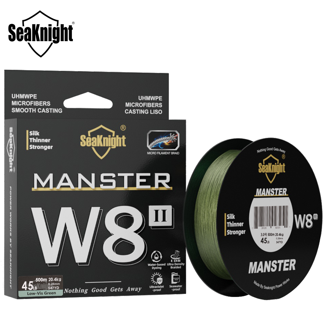 Рыболовная леска SeaKnight NEW MONSTER/MANSTER W8 II, 150 м, 300 м, 500 м, 8 нитей, плетеная рыболовная леска 15LB-100LB, гладкие многонитевые лески из полиэтилена