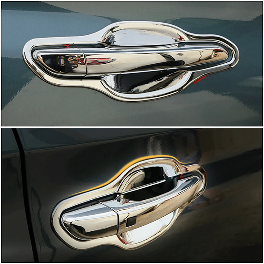 Chromowane nakładki na klamki boczne drzwi Hyundai Tucson LHD 2015-2020, osłony na wgłębienia klamek, ramki, naklejki ochronne ABS.