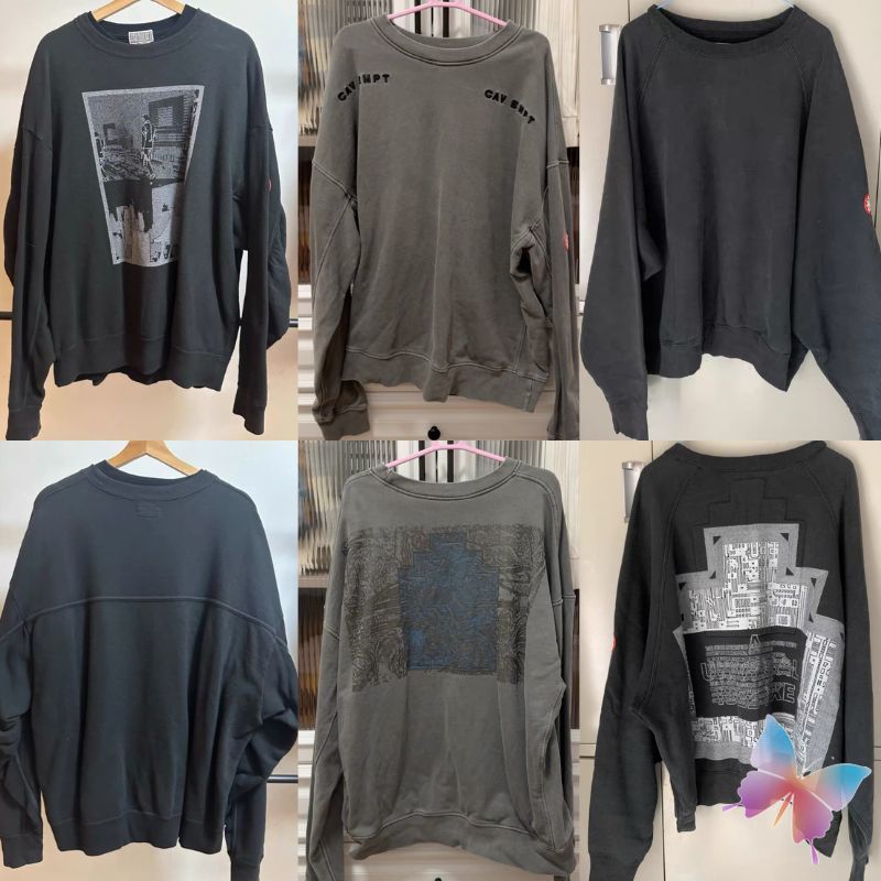 25ss mode rue broderie Logo fleur de cajou Patchwork CAVEMPT sweats décontracté lâche hommes femmes CE col rond pull