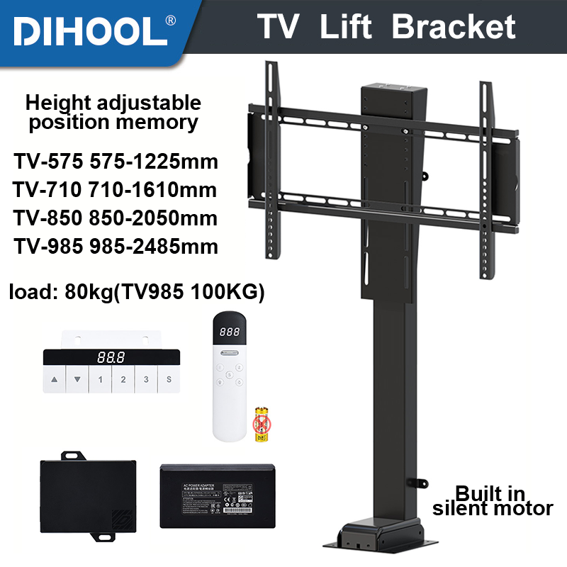 Support de moniteur LCD LED avec télécommande, élévateur TV Hurized, support d'armoire, support de montage, charge de 80 1948, 30 ~ 100 pouces