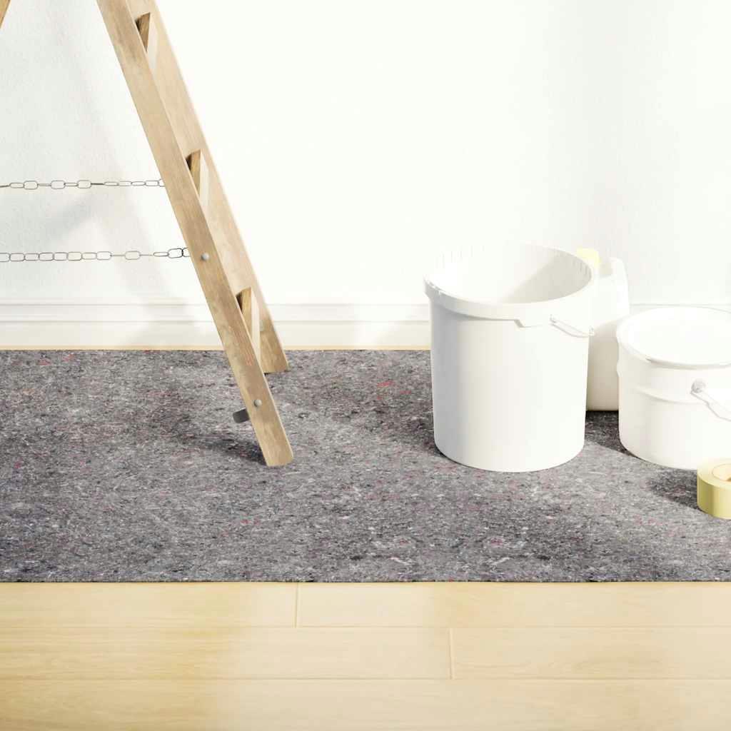 Non-Slip Grey Painter Fleece 515cm - Heavyweight 280g/m² for Secure Floor Protection