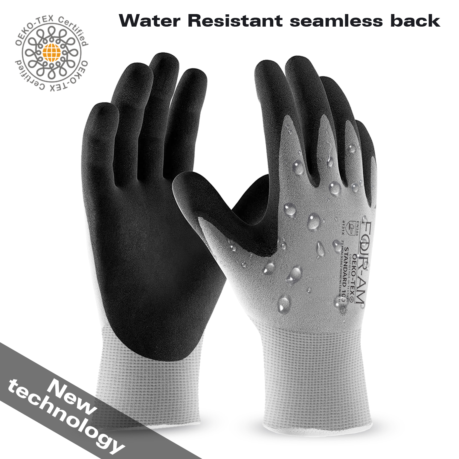 Gants en nylon hydrofuge rapide, 0.53oz, micromousse, enduit de NitCarter, gants de travail, amélioration de l'habitat, construction de jardin, 1PC