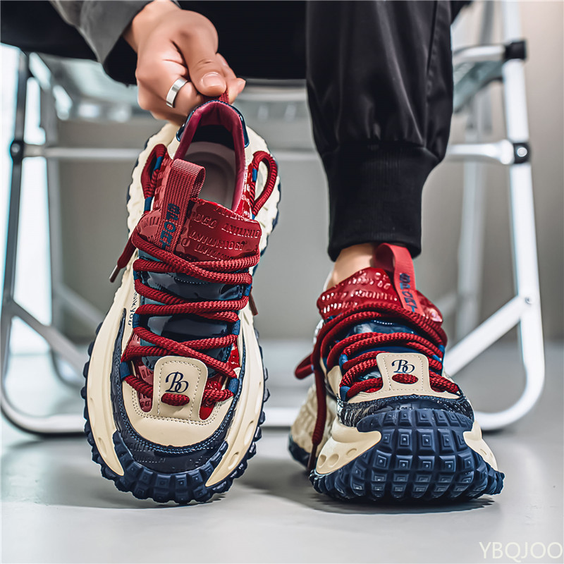 Heren lente zomer nieuwe modieuze veelzijdige dikke zolen hoogte toenemende schoenen casual comfortabele herensportschoenen