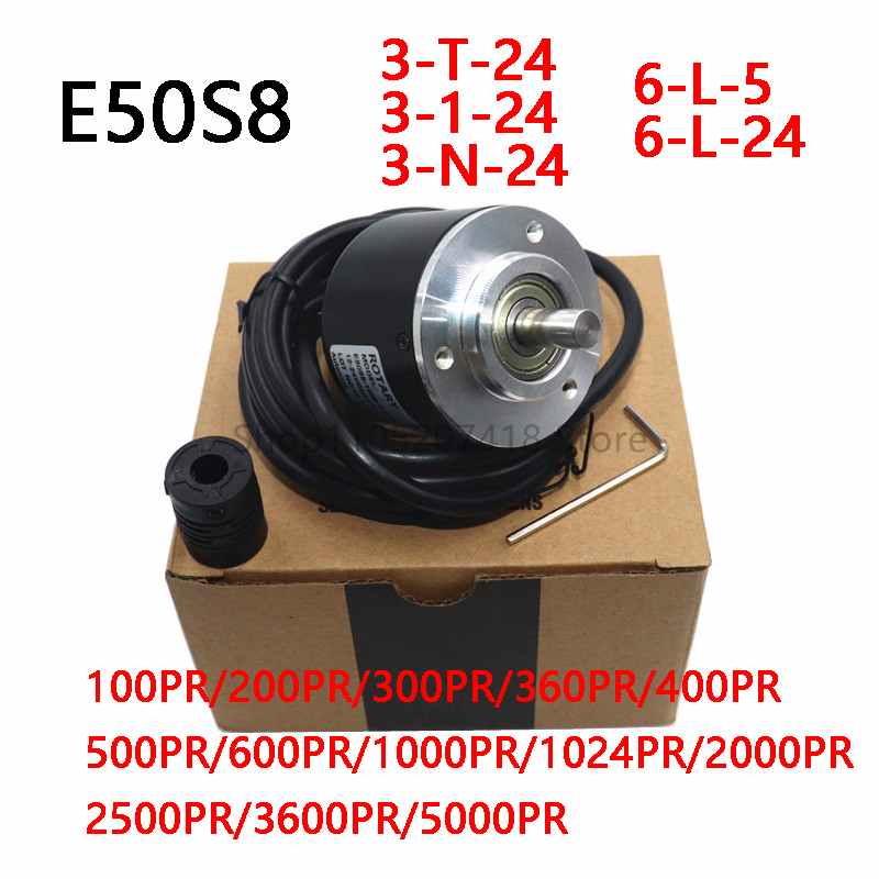 E50S8-360-3-T-24 E50S8-600-3-T-24 E50S8-1000-3-T-24 E50S8-500-3-T-24 Nieuwe roterende encoder 3-T-24 3-N-24 6-L-5 3-V-24