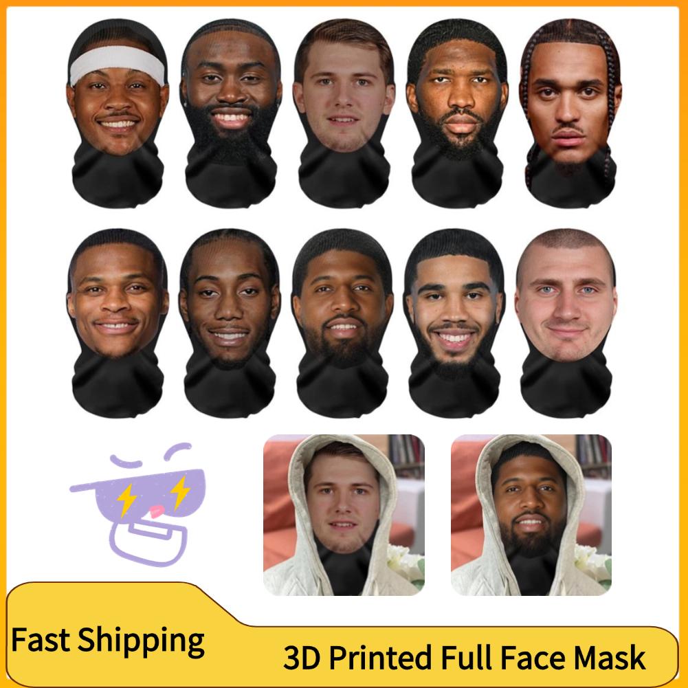 3d impresso máscara facial completa homens e mulheres role play cocar hip hop moda balaclava cocar engraçado cosplay adereços