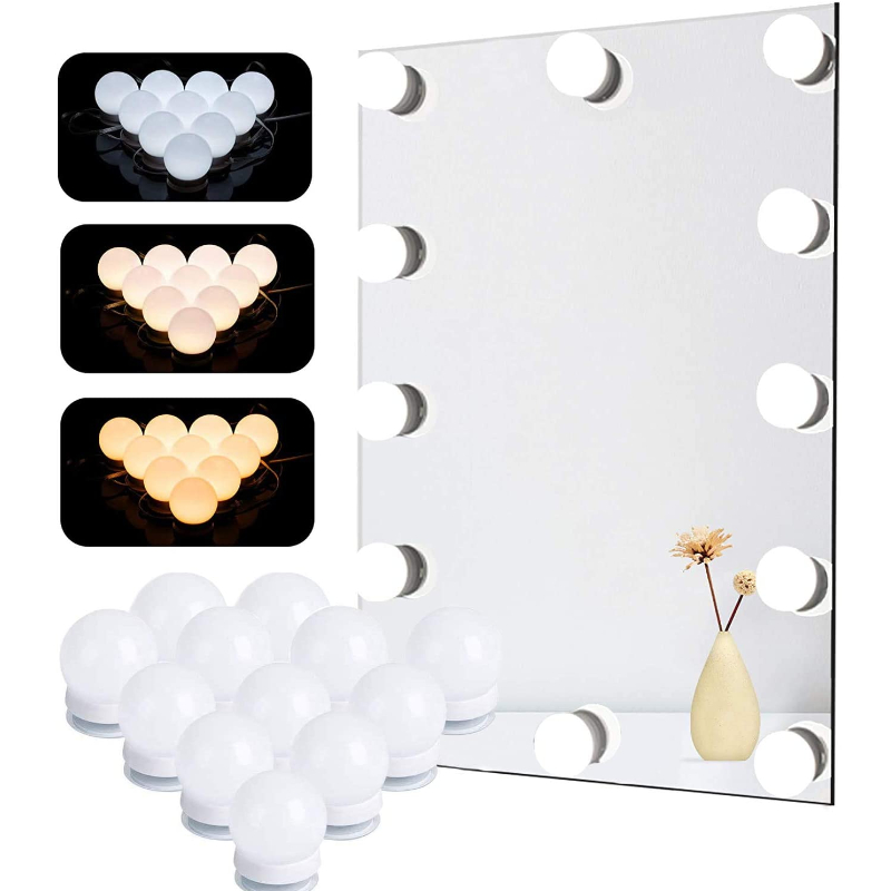 Espelho de maquiagem Lâmpadas LED, Vanity Lights, USB 12V, Iluminação da mesa de vestir do banheiro, Dimmable