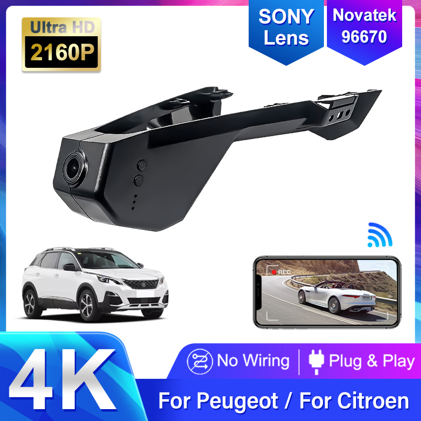 Dashcam per Peugeot 5008 3008 4008, DVR per Citroen C5 Aircross, registratore per DS7, Plug and Play Dash Cam 4K per auto