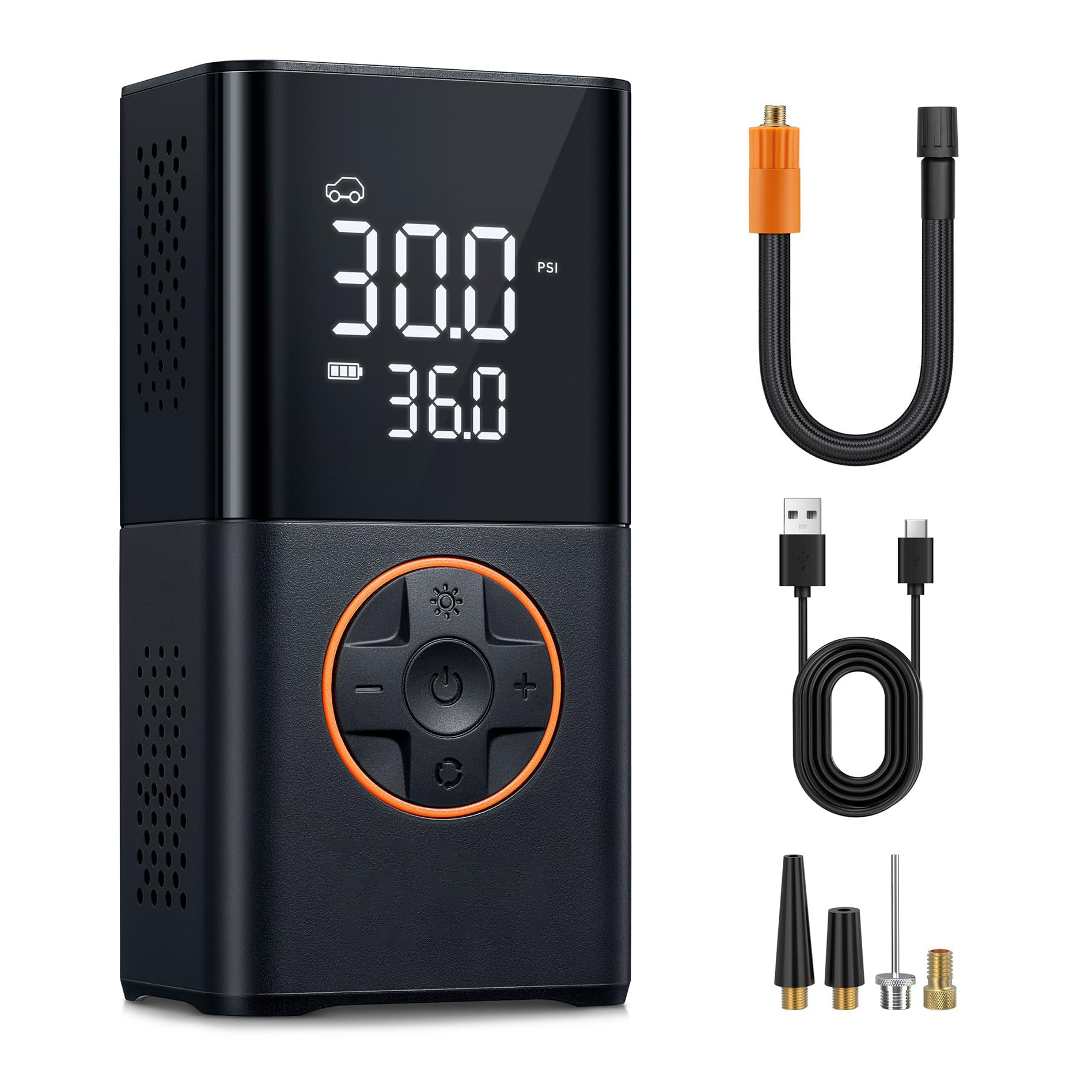 Tire Inflator Portable Air Compressor, 8000mAh Cordless Air Pump for Car Tires, 150 PSI Electric Bike Tire Pump
