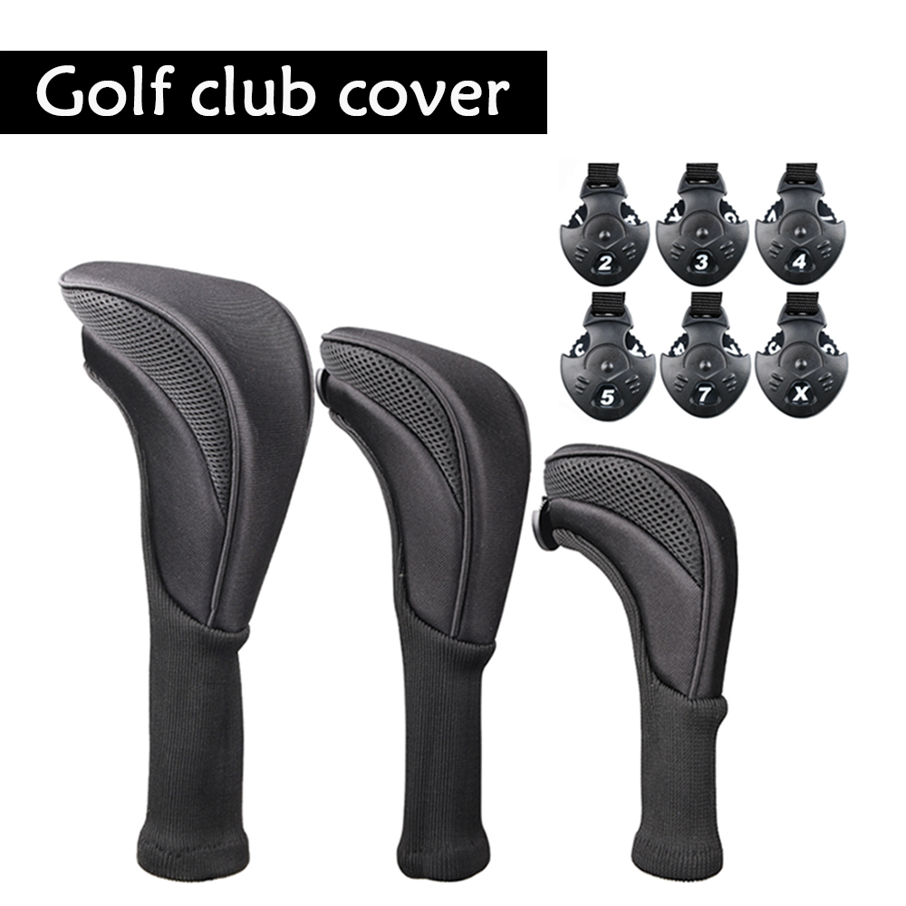 3 stks/set van Golfclub Head Covers met lange hals Genummerde Houten Club Head Covers Duurzame Golfclubbeschermers en Golfaccessoires