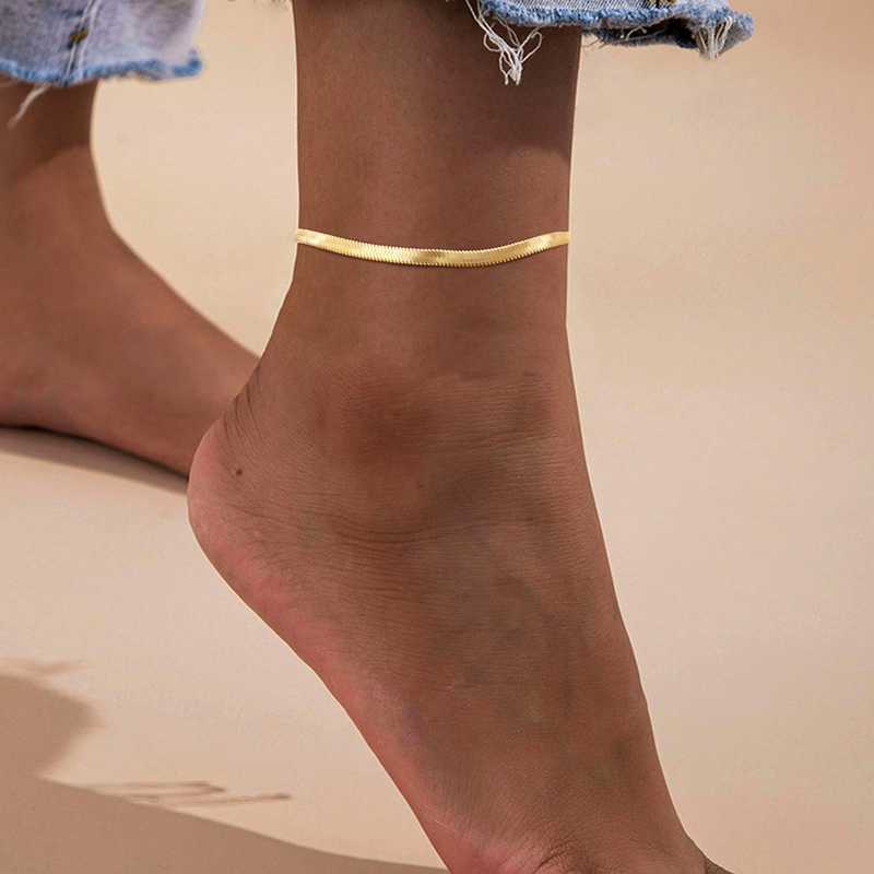 Tobillera de cadena de serpiente para mujeres y niñas, tobillera ajustable con cadena de playa para verano, pulsera, regalos para el día de la madre, acero inoxidable no alérgico