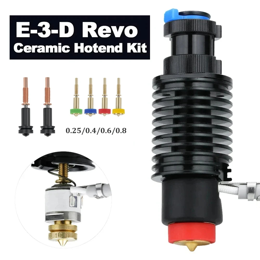 Zestaw ceramicznego gorączki E3D Revo Szybko nagrzewający się rdzeń grzejny do szybkiej wymiany E-3-D REVO H2 V2S Ender 3, Pro, V2, Voron Hot End