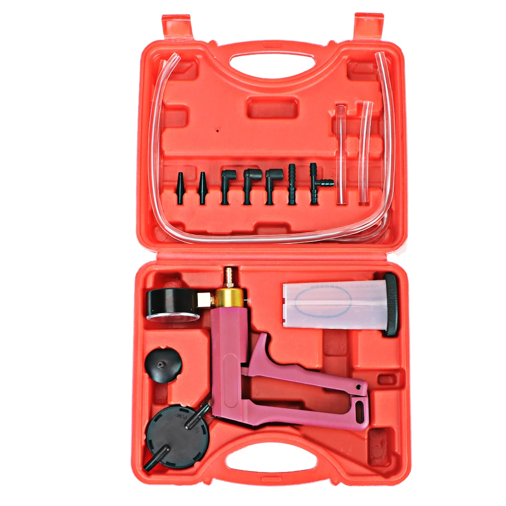 Juego de probador de purga de frenos de mano, bomba de vacío, Kit automático automotriz para coche, adaptador de tornillo de purga de frenos multifuncional