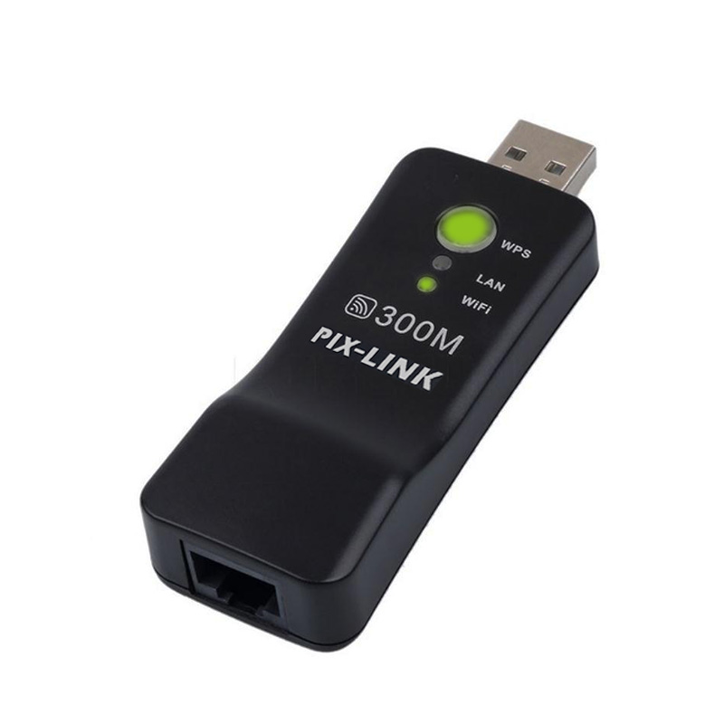 PIXLINK ไร้สาย USB Universal 300Mbps Wifi Adapter RJ-45 พอร์ต Ethernet Network Bridge Repeater Client สําหรับสมาร์ททีวีใหม่