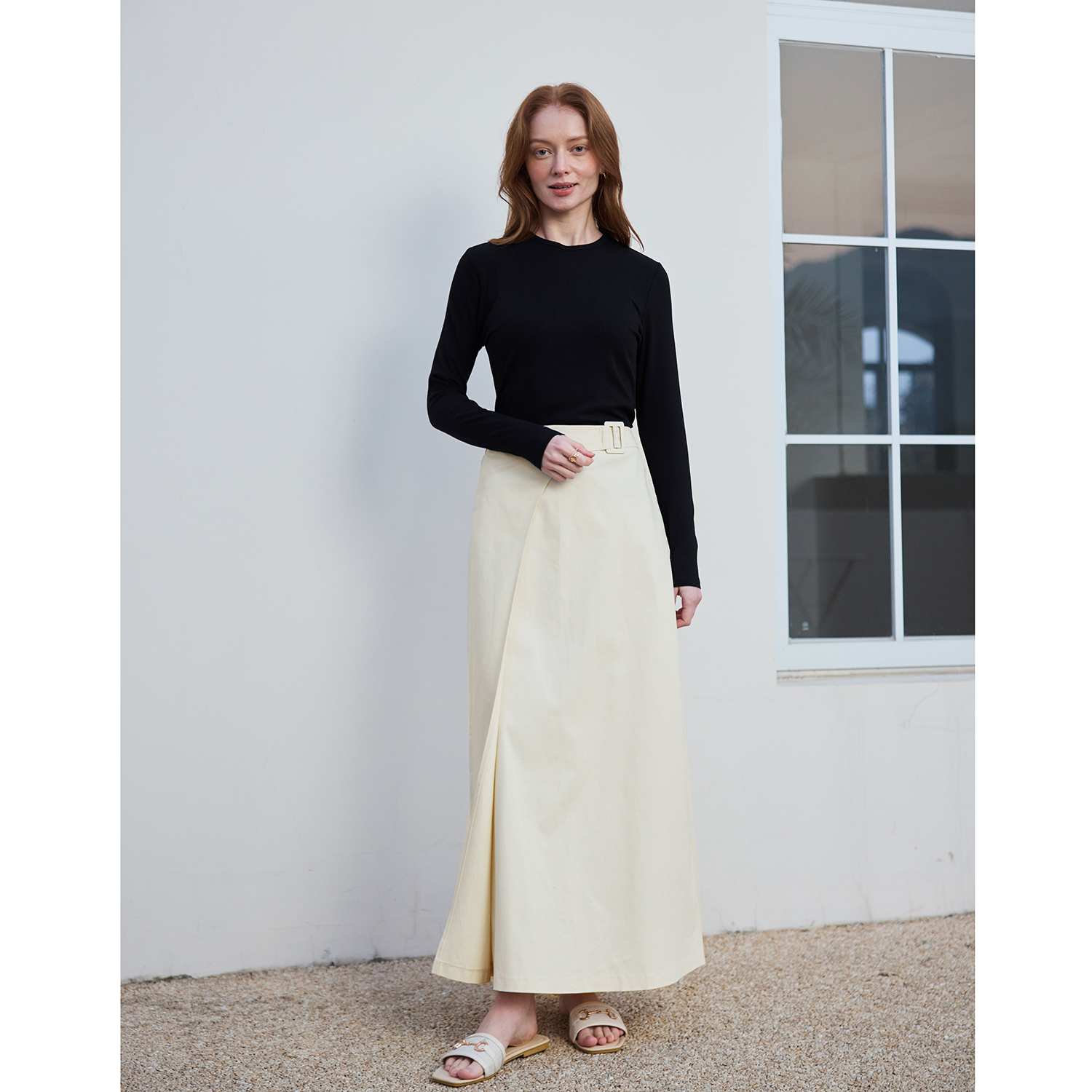 AP SS26 Women Elegant Buckle Skirt Fashion