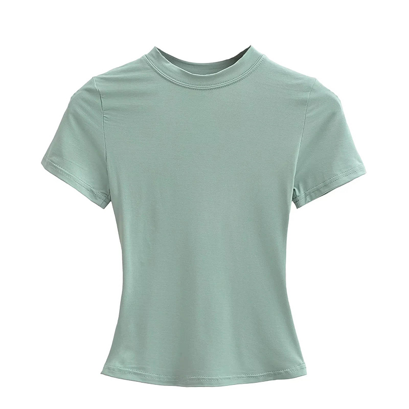 2024 Nieuwe Hoge Kwaliteit Casual T-shirt Sexy Slanke Korte Mouwen Mode Trend Effen Vrouwen Kleding Y2K Tops