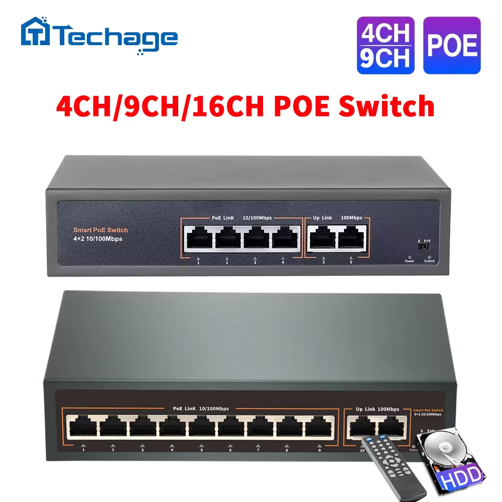 Techage PoE avec 10/100 de données, IEEE 802.3 PG/at over Ethernet IP