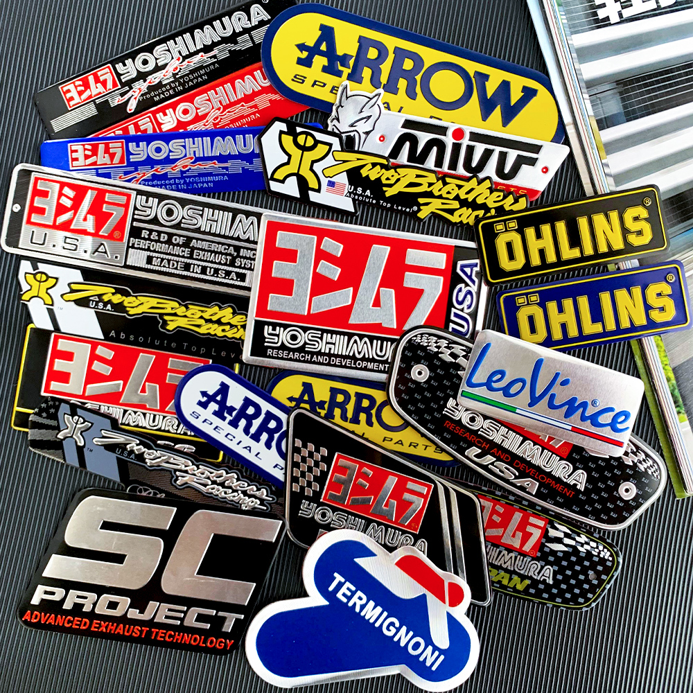 Aluminium Motorcycle Exhaust Pipe Stickers Yoshimura Arrow Decals for Yamaha Honda Accesorios Para Moto Motocross kawasaki z900