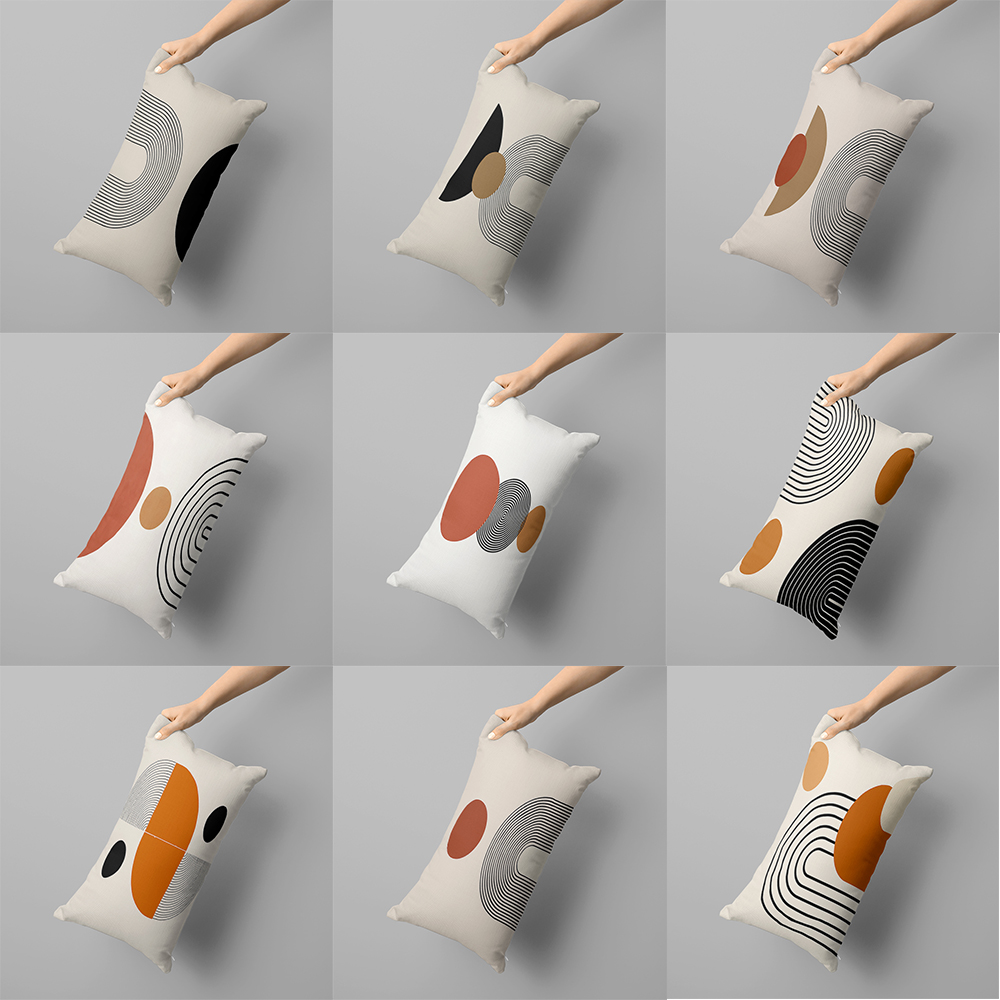 Sarung bantal panjang pola geometris sederhana 50x70 kamar sofa tidur siang sarung bantal pelukan panjang dekorasi rumah 40x60cm