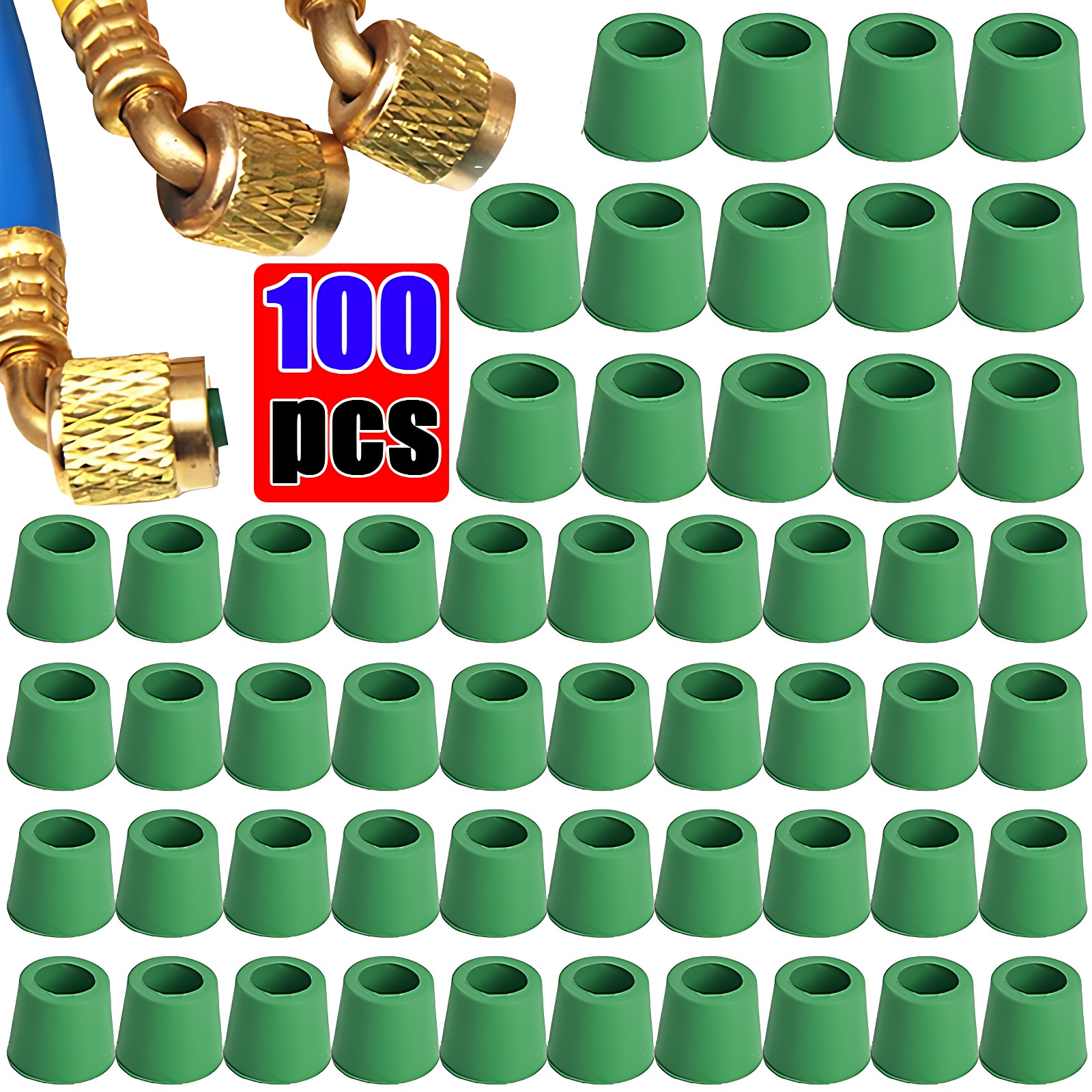 100/50 Uds junta de goma aire acondicionado 1/4 ''manguera de carga junta de válvula colector Kit de sellado de reparación accesorios de repuesto para coche