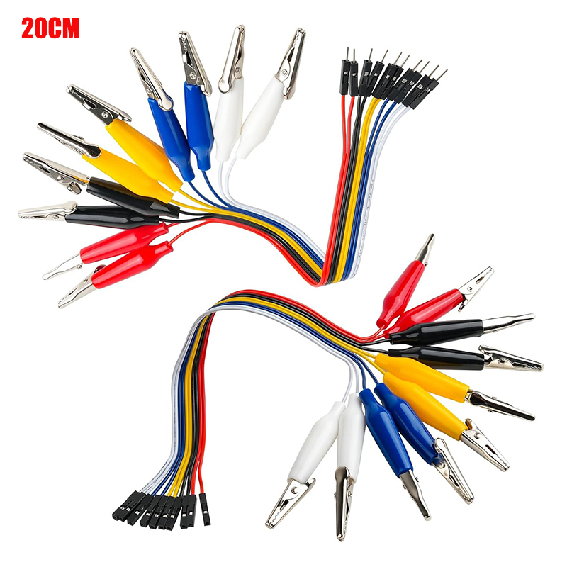 10pin คลิปจระเข้ Breadboard สายจัมเปอร์ Dupont สาย 20 ซม.ชายหญิงทดสอบสําหรับ Arduino Microbit NANO LED Strip