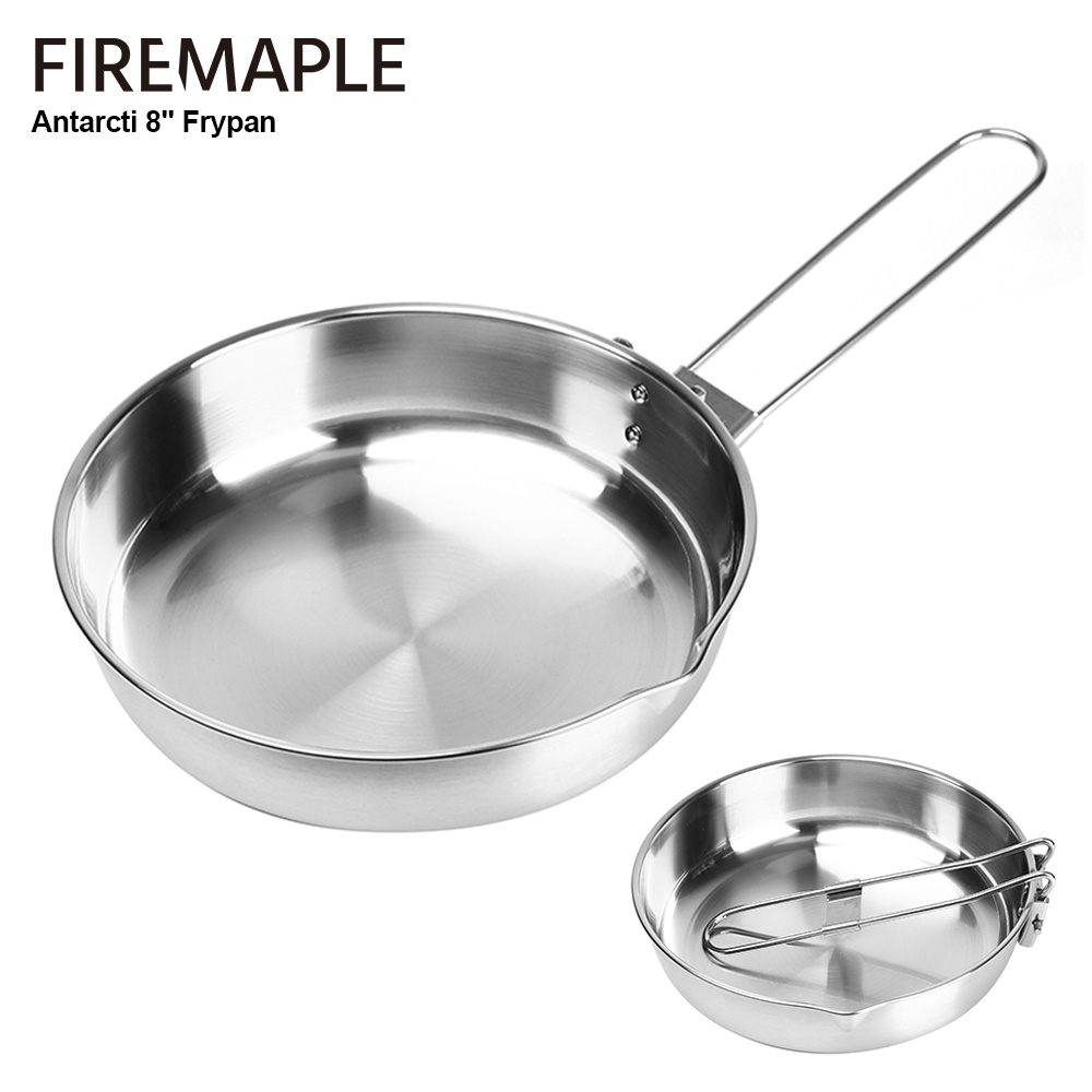 Fire Maple 304 składana patelnia ze stali nierdzewnej z trójwarstwową podstawą konstrukcyjną Antarcti 8 Cal Frypan na zewnątrz Camping