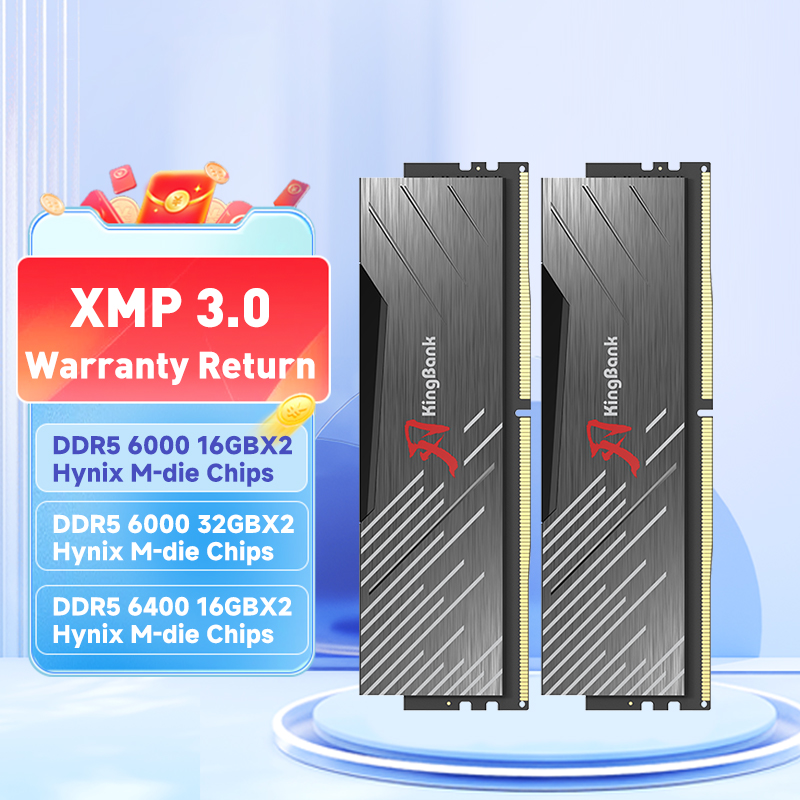KingBank DDR5 16GBx2 32GBx2 6000 MHz 6400 MHz 288 pines DIMM Hynix M die escritorio AMD Intel CPU placa base DDR 5