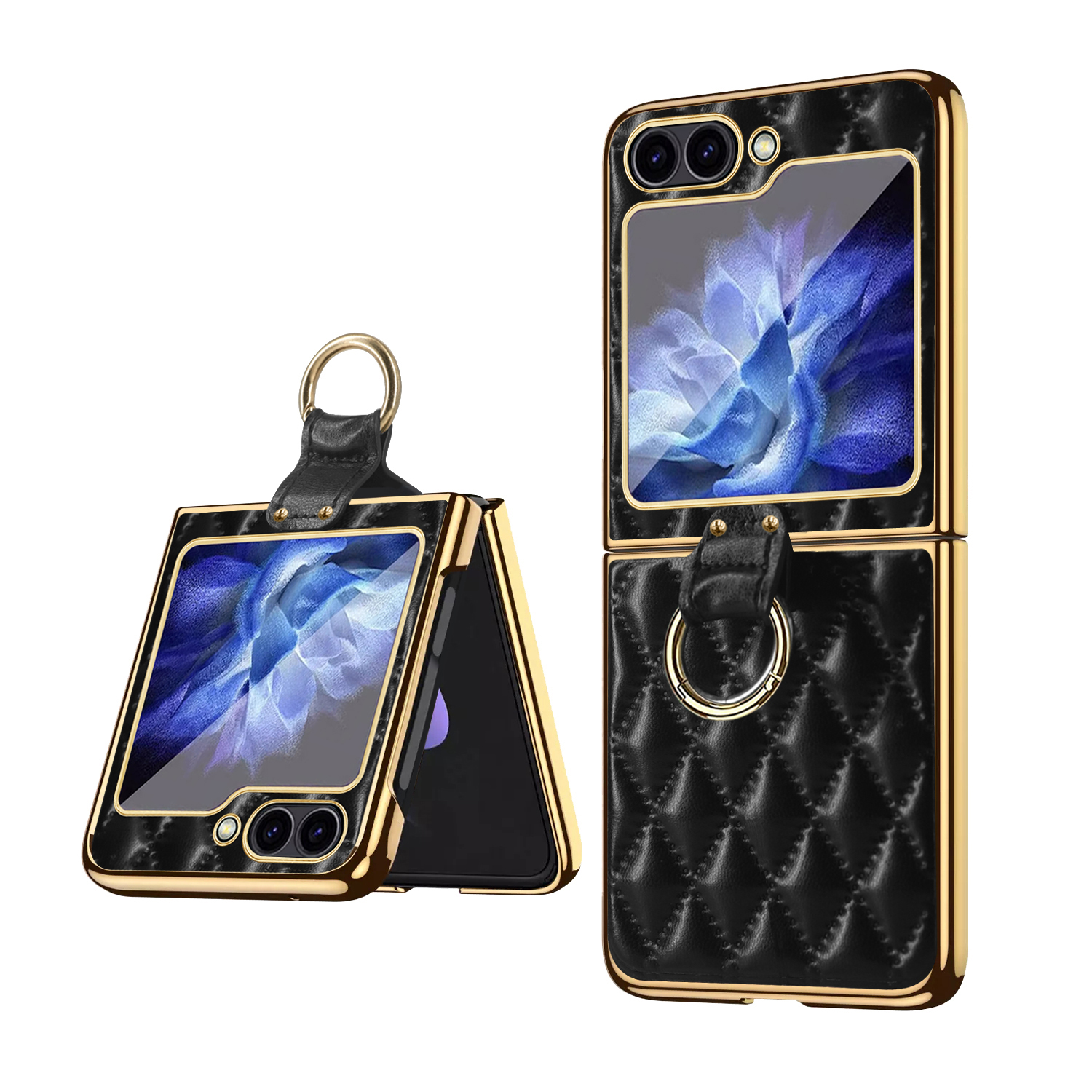 VIETAO модный кожаный чехол Z Flip 7 6 5 4 3 с кольцом на палец для мобильного телефона Samsung Galaxy Z Flip6 Flip5 Flip4 Flip3 5G
